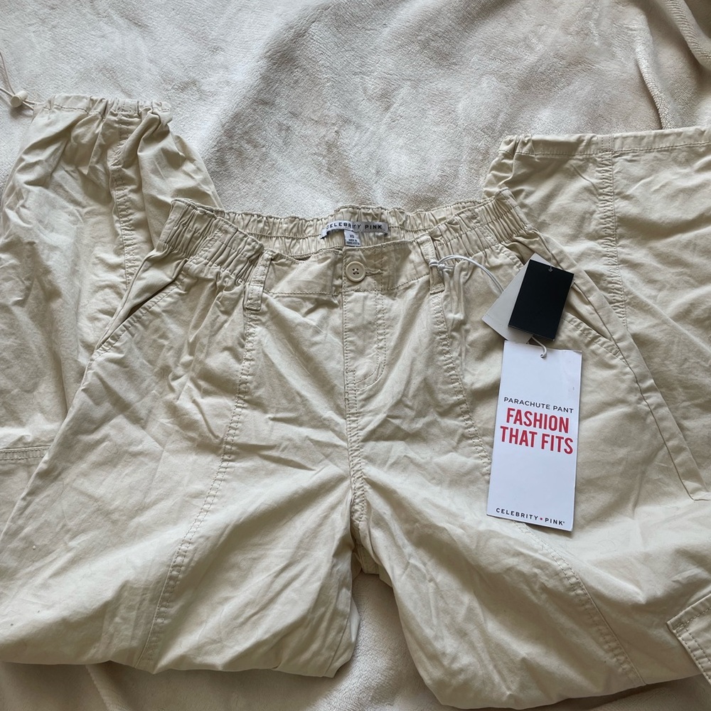 Celebrity Pink Light Tan Elastic Waist Pants